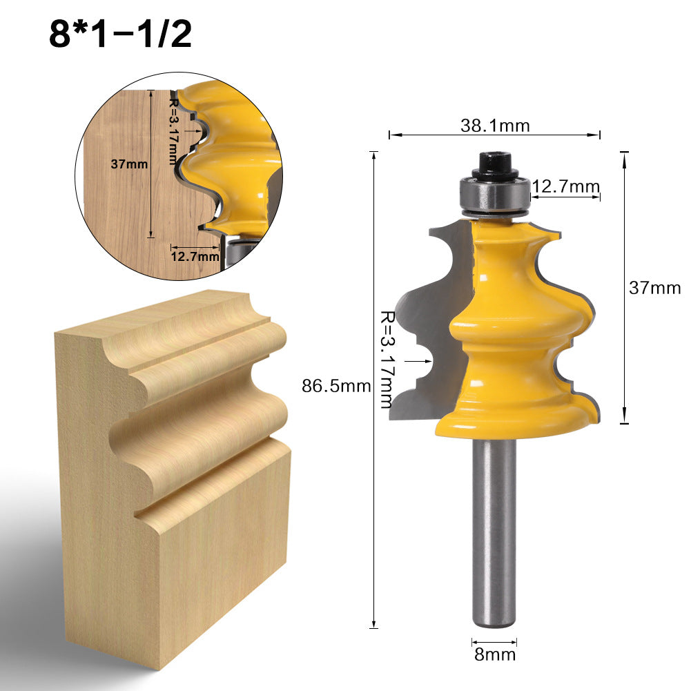 8Mm handle 5 pcs woodworking line armrest knife lace knife line knife cabinet door top line knife engraving machine engraving machine milling cutter