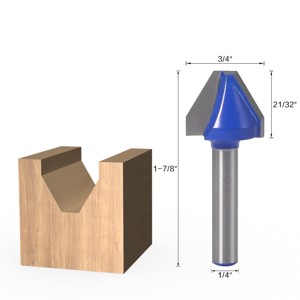 60 degree flat bottom V-shaped knife woodworking milling cutter slotting knife notch knife trimming machine cutter head 60 ° groove