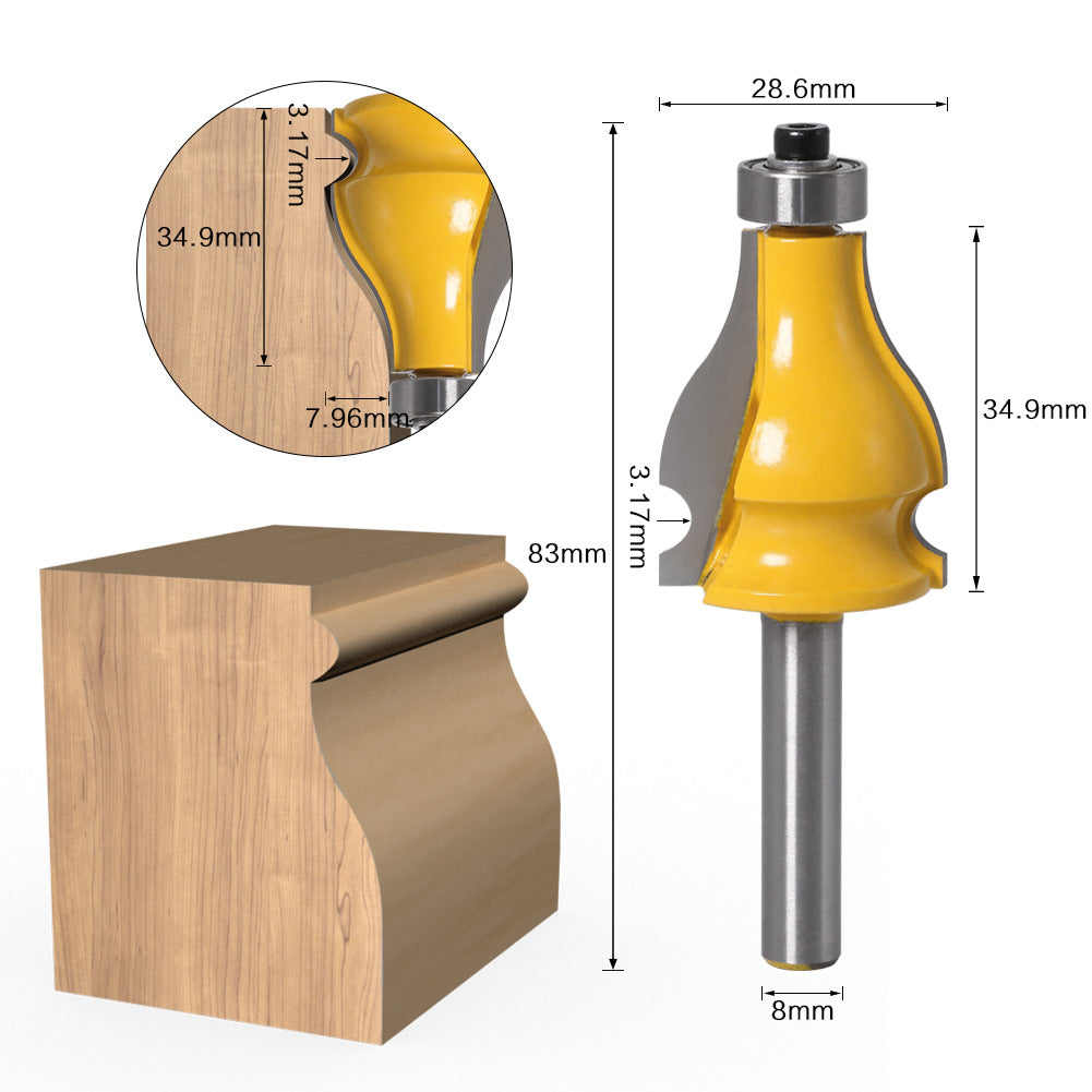 8-Handle 2-piece set, armrest knife, line cutter, woodworking milling cutter, high-grade armrest line cutter, gong milling cutter, carving cutter