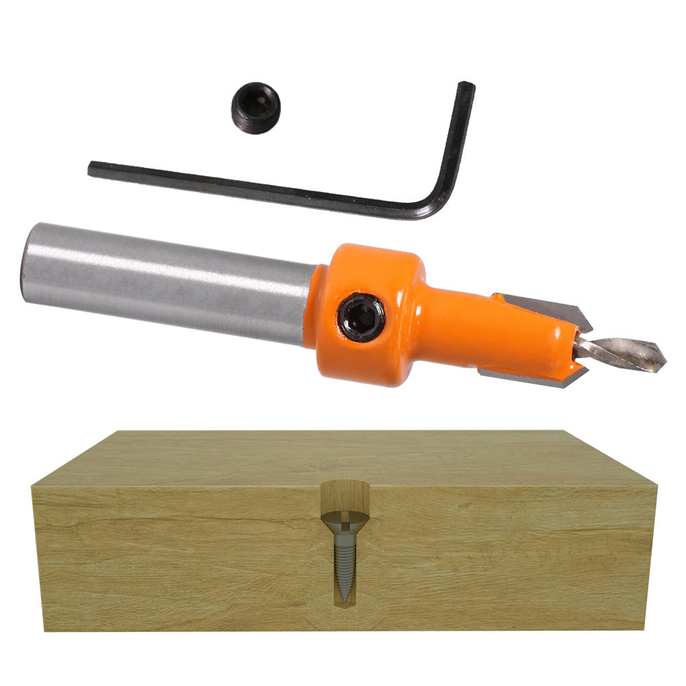 Woodworking Sink Hole Drilling Taper Hole Drilling Alloy Head Screw Step Drilling Wood Self-Tapping Screw Installation Step Drilling