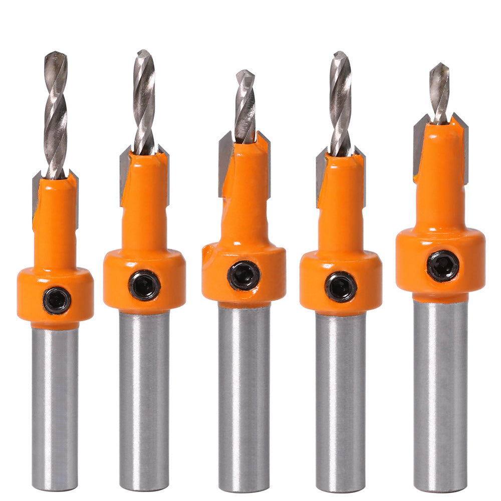 Woodworking Sink Hole Drilling Taper Hole Drilling Alloy Head Screw Step Drilling Wood Self-Tapping Screw Installation Step Drilling