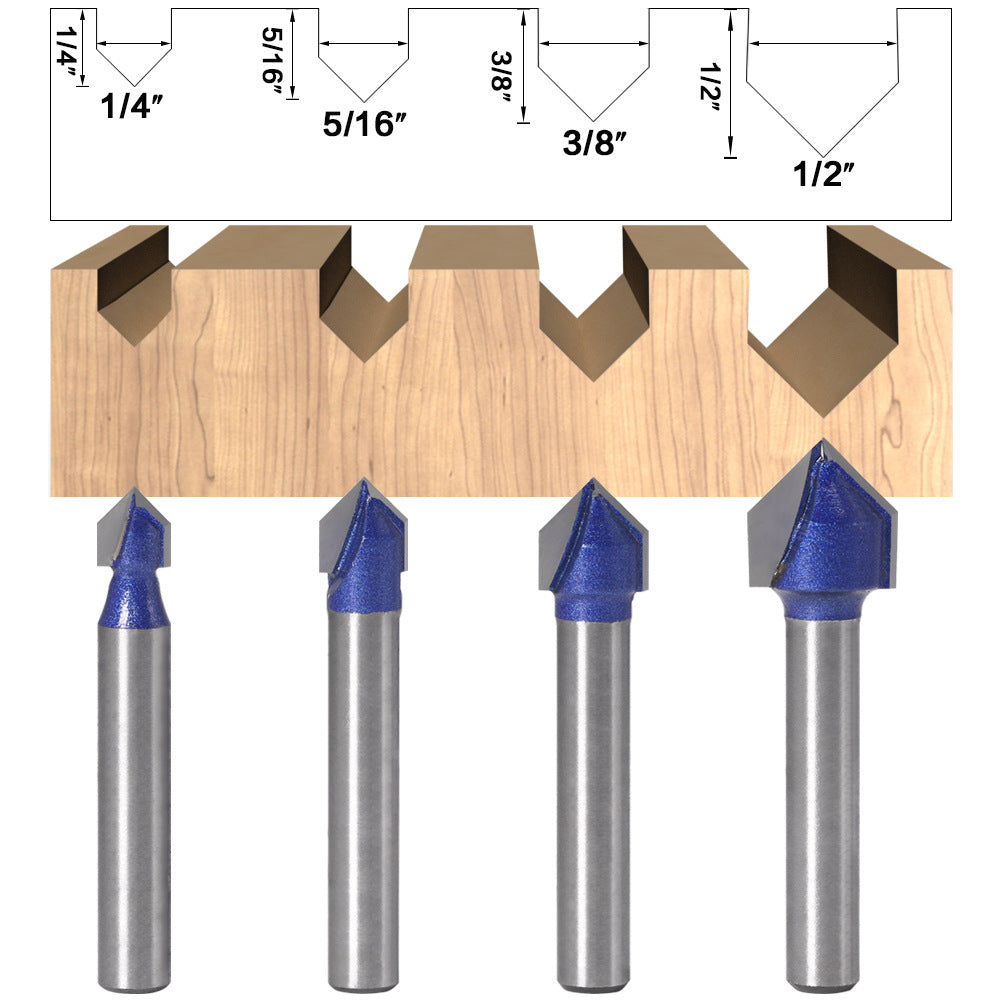 Professional grade 90-degree V-shaped knife woodworking milling cutter trimming machine cutter head aluminum-plastic panel slotting integrated wall folding knife