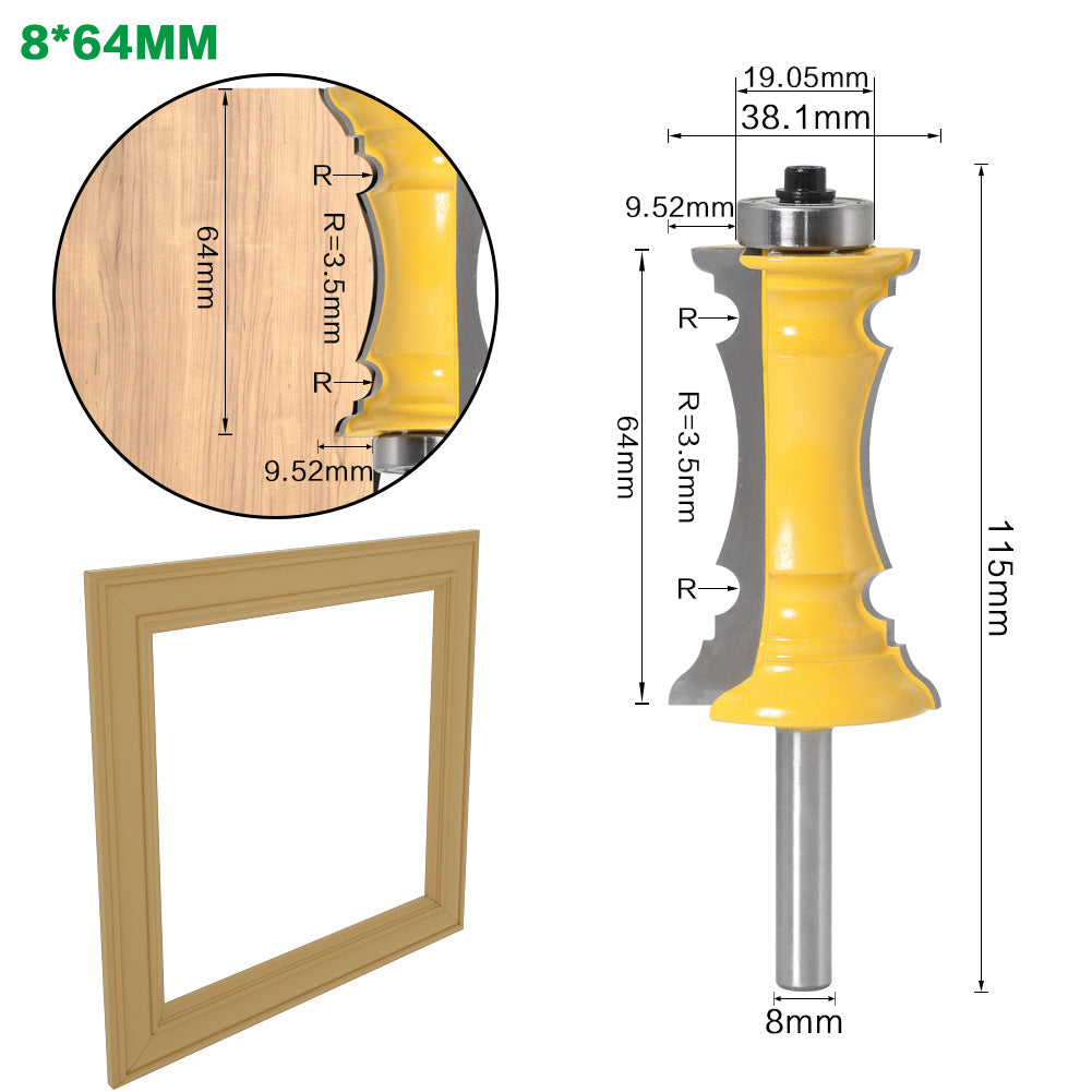 8Mm handle drawer face frame panel knife armrest knife cabinet door knife kitchen door knife woodworking router