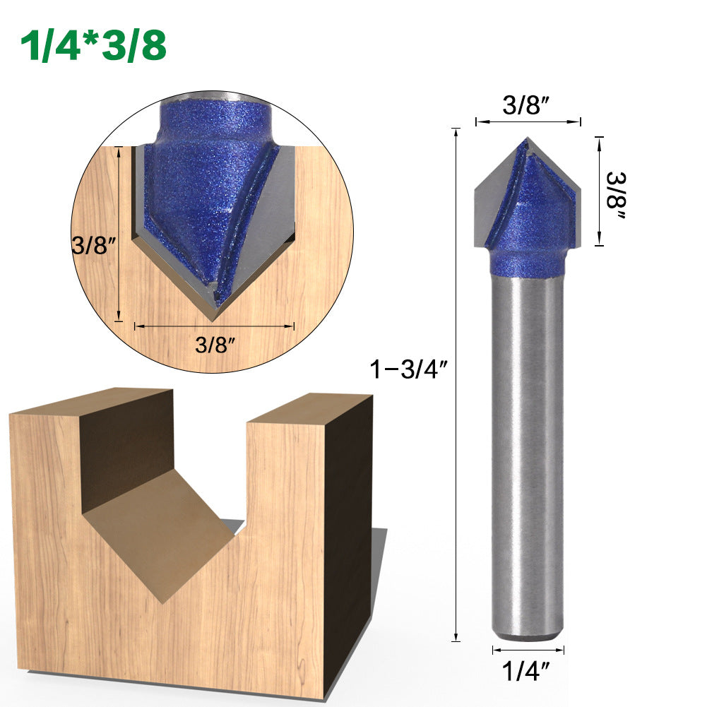 Professional grade 90-degree V-shaped knife woodworking milling cutter trimming machine cutter head aluminum-plastic panel slotting integrated wall folding knife