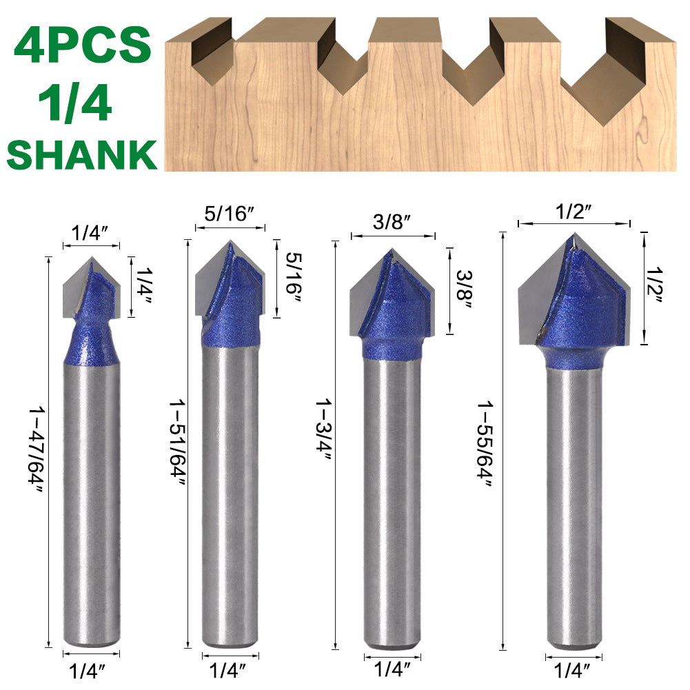 Professional grade 90-degree V-shaped knife woodworking milling cutter trimming machine cutter head aluminum-plastic panel slotting integrated wall folding knife