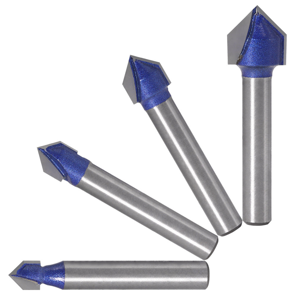 Professional grade 90-degree V-shaped knife woodworking milling cutter trimming machine cutter head aluminum-plastic panel slotting integrated wall folding knife
