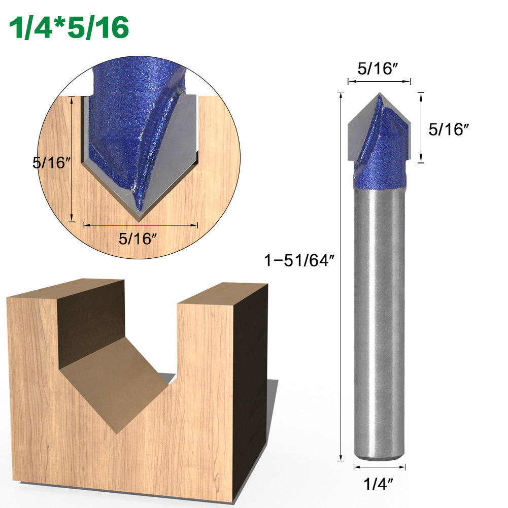 Professional grade 90-degree V-shaped knife woodworking milling cutter trimming machine cutter head aluminum-plastic panel slotting integrated wall folding knife