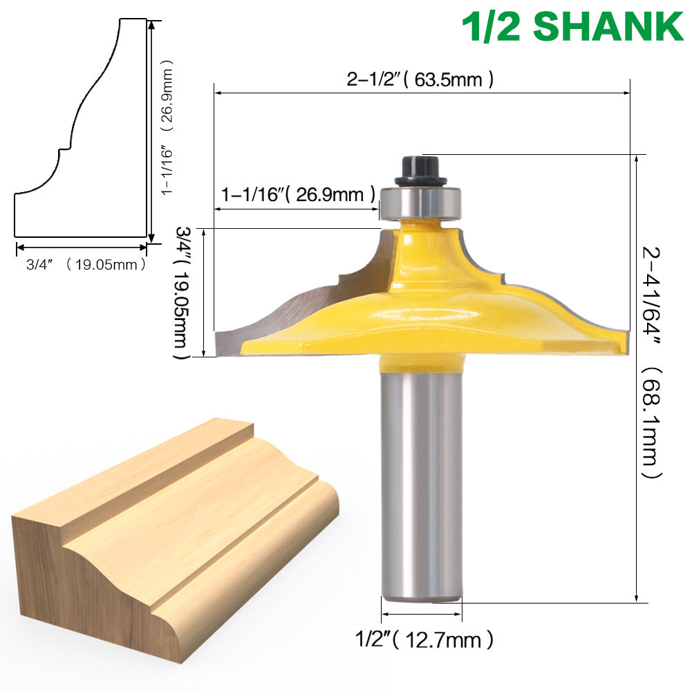 High-grade 1/2 tool holder, woodworking milling cutter, rounded corner sensitive knife, line knife, lace knife, carving knife
