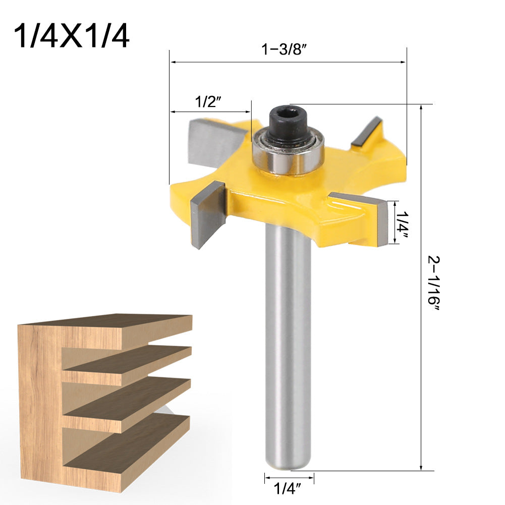4-Blade Ball T-Knife 1/4 Handle Woodworking Milling Cutter Slotting Knife Slotting Knife Alloy Knife Head Trimming Machine Knife Head