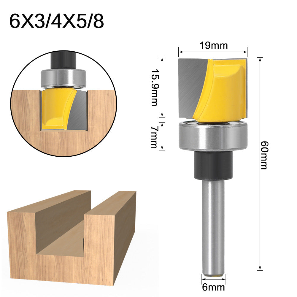 6-Piece set of 6-handle imitation slotting knife bearing slotting knife V-shaped knife folding angle knife woodworking milling cutter notch knife