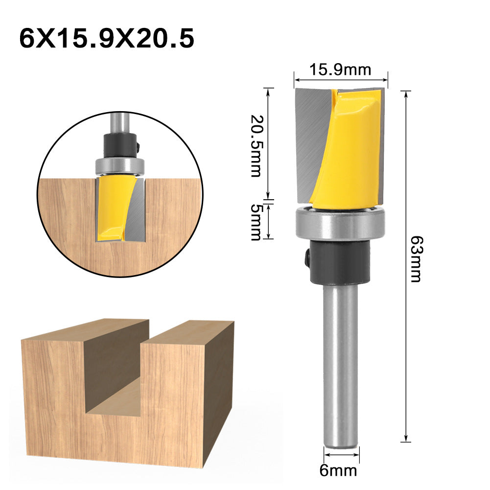6-Piece set of 6-handle imitation slotting knife bearing slotting knife V-shaped knife folding angle knife woodworking milling cutter notch knife