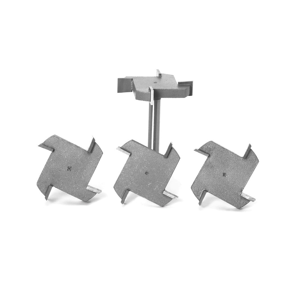4-Blade Inch T-Knife 1/4 Handle 6 Handle Bottom Cleaning Knife Slotting Knife Woodworking Milling Cutter Large Diameter Woodworking