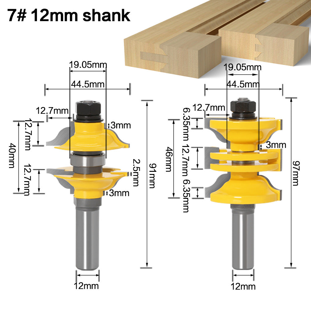 12 handle 1/2 handle 2-piece set of tenon knives Woodworking knives Cabinet door panel knives, door and window tenon knives Large family West tenon knives