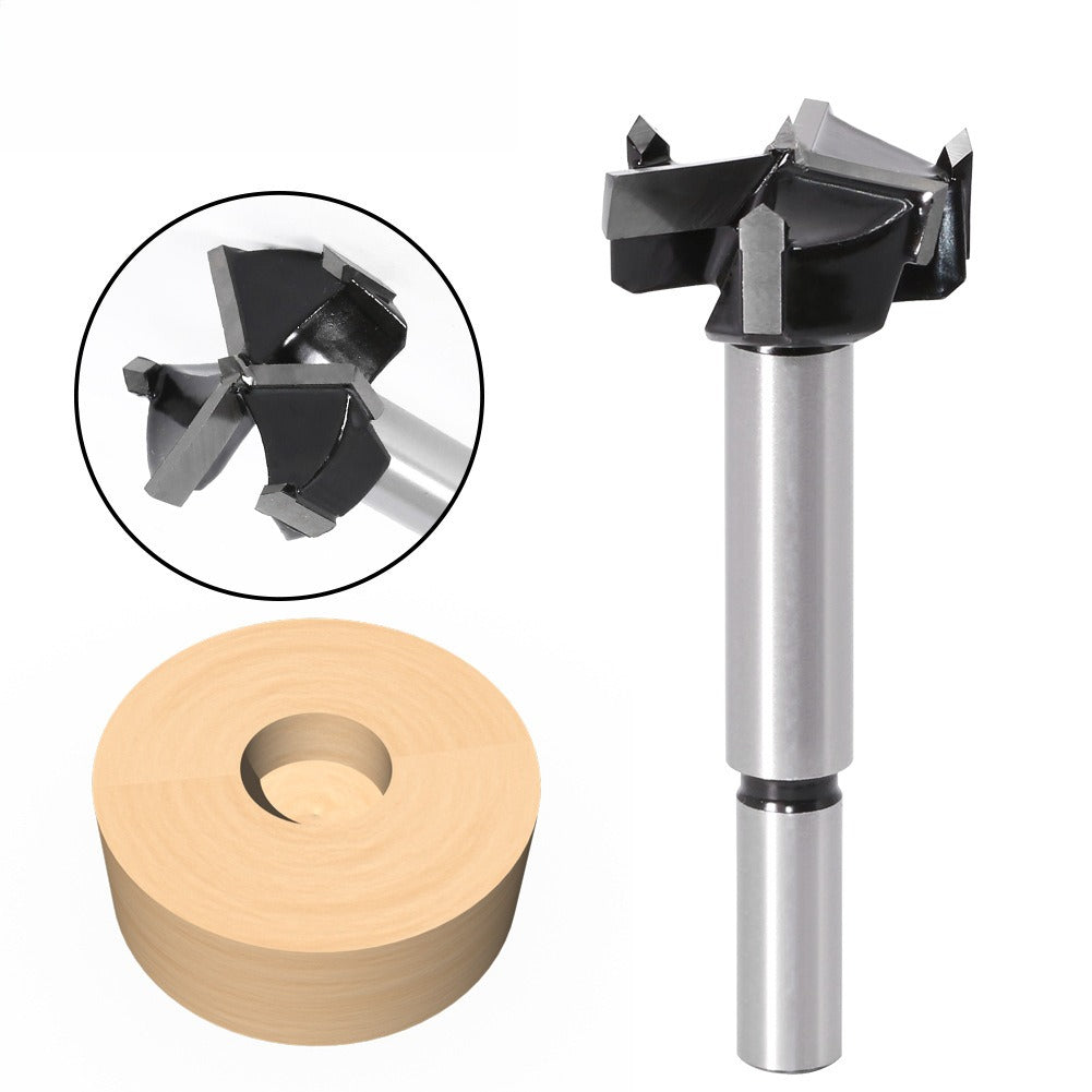 Three-blade woodworking hole opener, hand electric drill wooden board reaming drill bit, hinge alloy plastic wood hole extractor