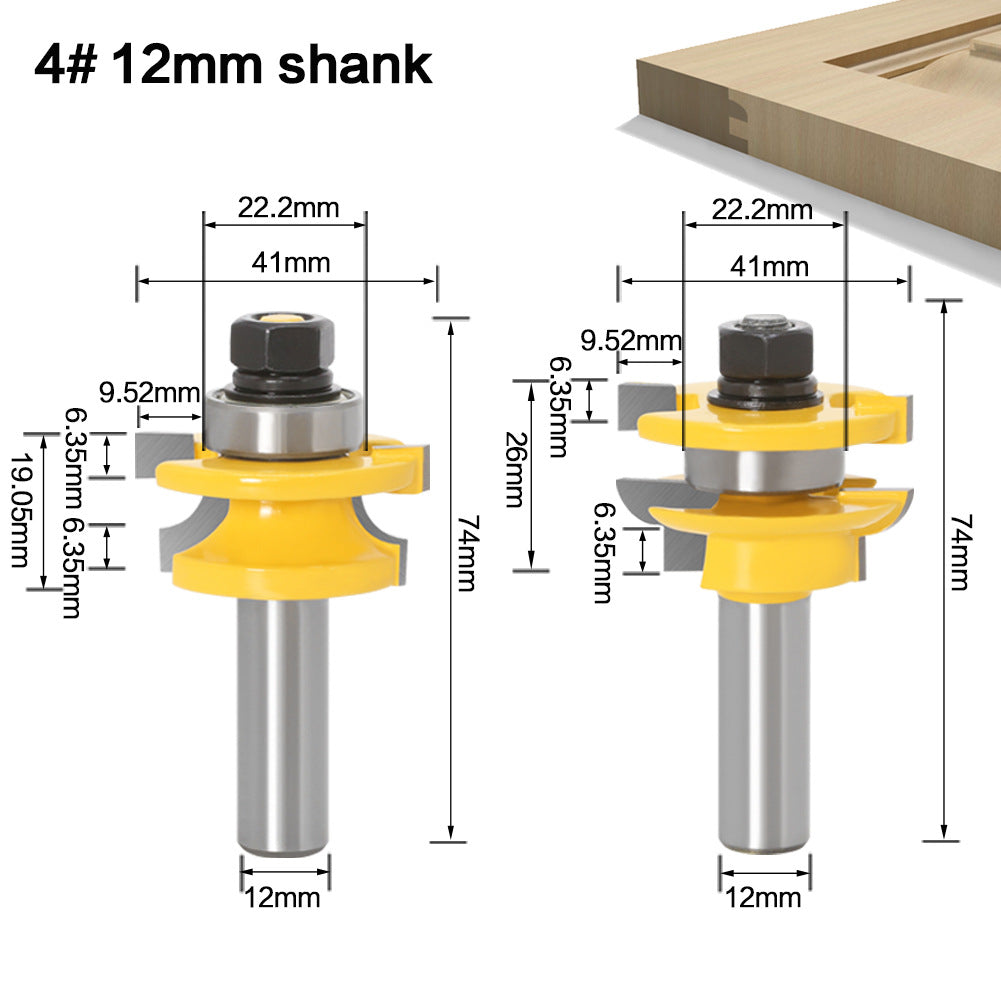 12 handle 1/2 handle 2-piece set of tenon knives Woodworking knives Cabinet door panel knives, door and window tenon knives Large family West tenon knives