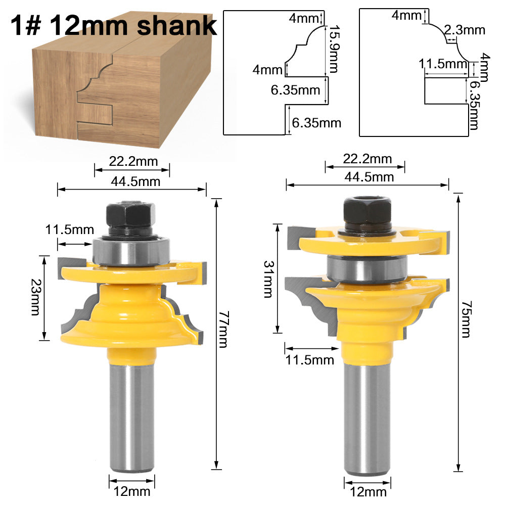 12 handle 1/2 handle 2-piece set of tenon knives Woodworking knives Cabinet door panel knives, door and window tenon knives Large family West tenon knives