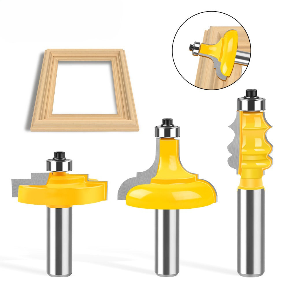 3-Piece photo frame cutter woodworking milling cutter set panel cutter European photo frame line cutter classical line cutter