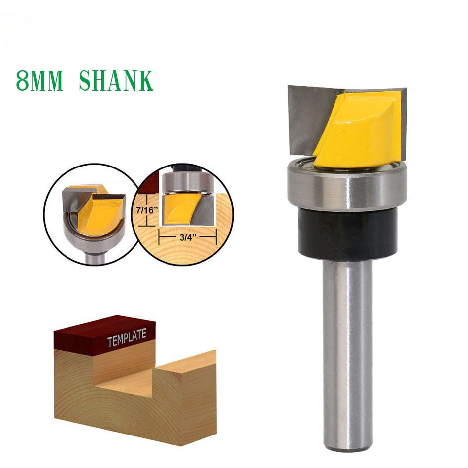 8 handle imitation bottom cleaning knife Woodworking milling shank with bearing bottom cleaning knife Slotting knife