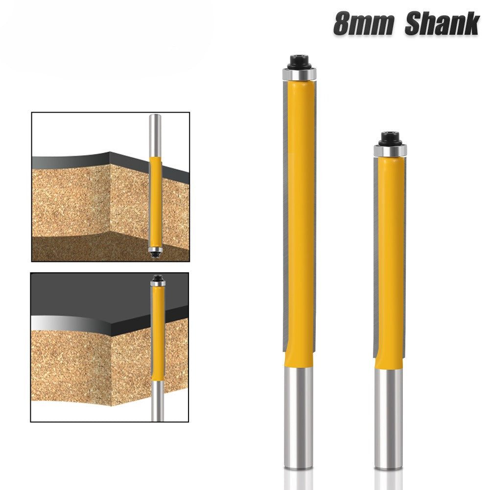 Extended trimming knife with bearing trimming knife Double blade straight knife Woodworking milling cutter Edge trimming machine Knife head engraving machine