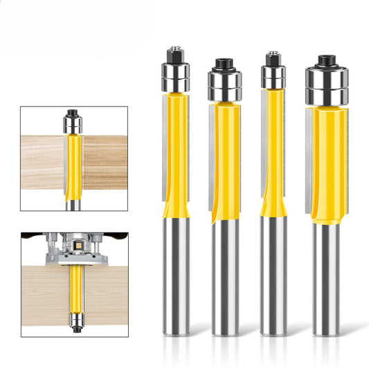 8 handle head double bearing trimming knife tungsten steel imitation woodworking milling cutter slotting flat edge knife alloy blade head set