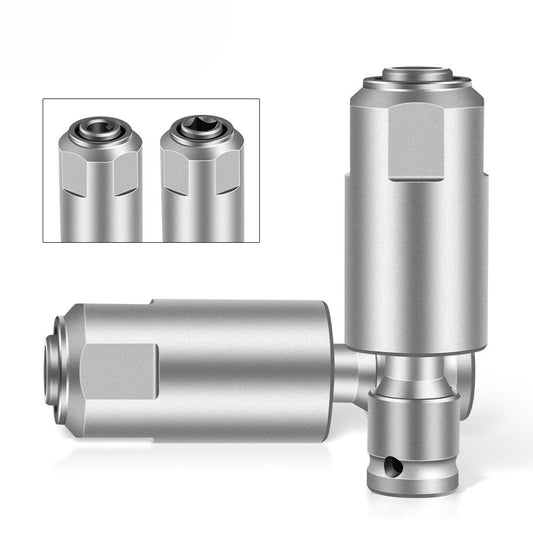 Upgraded version of electric wrench, square handle, four pits, electric hammer head, round handle, two pits and two slots, variable impact drill bit conversion head