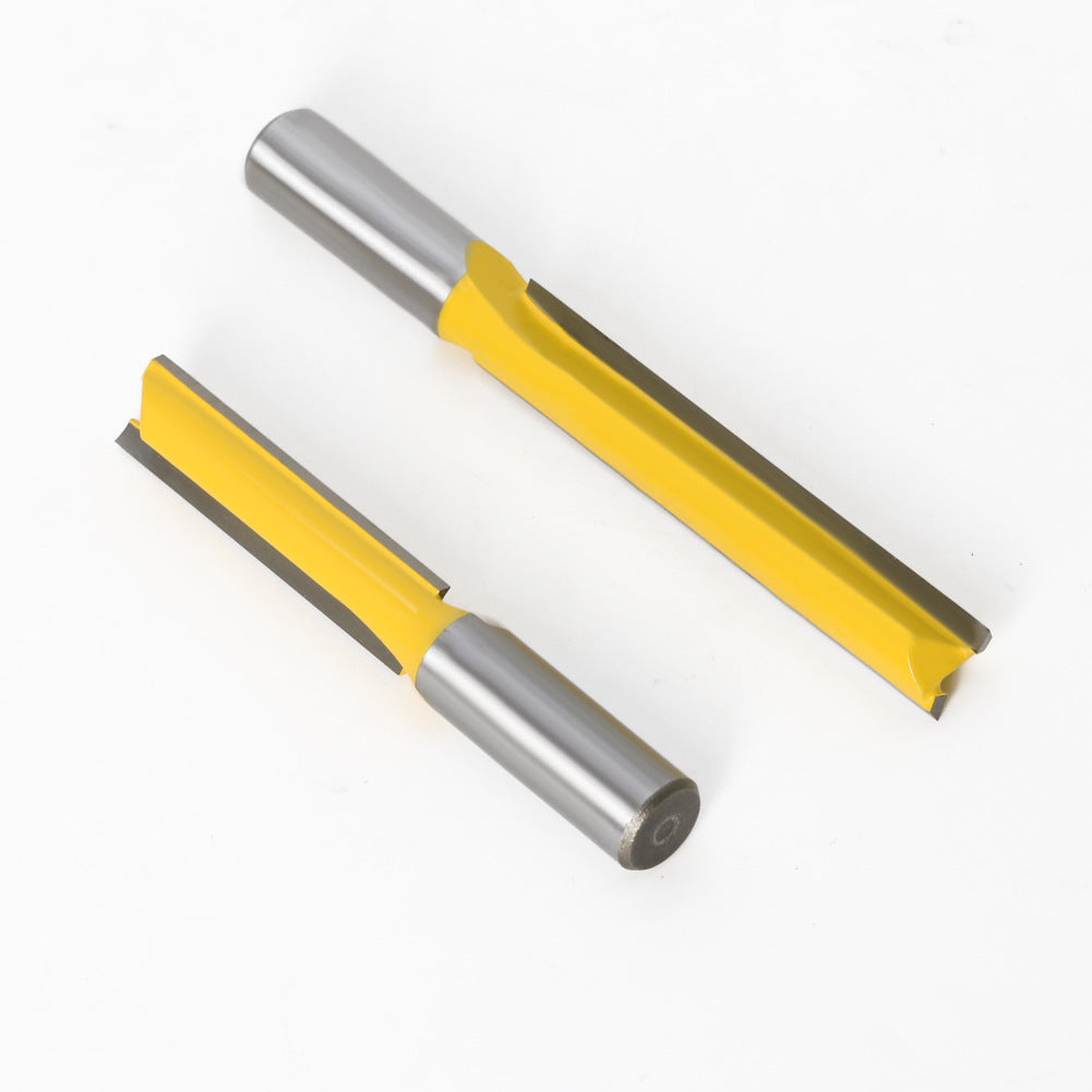 Woodworking milling cutter extended straight knife alloy cutter head woodworking slotting tool engraving machine straight tooth double blade imperial 1/2
