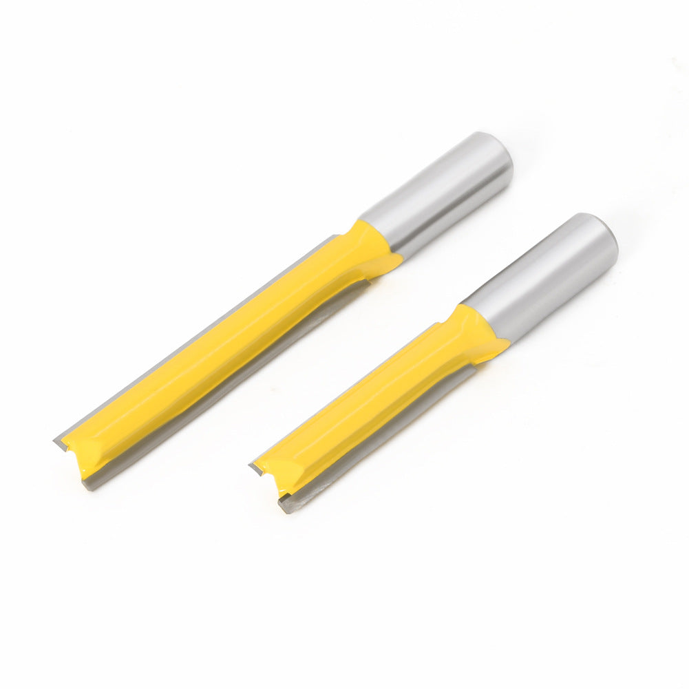 Woodworking milling cutter extended straight knife alloy cutter head woodworking slotting tool engraving machine straight tooth double blade imperial 1/2