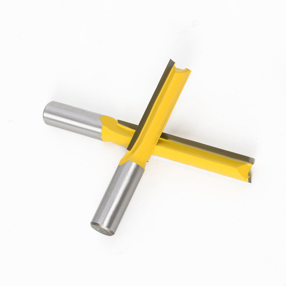 Woodworking milling cutter extended straight knife alloy cutter head woodworking slotting tool engraving machine straight tooth double blade imperial 1/2