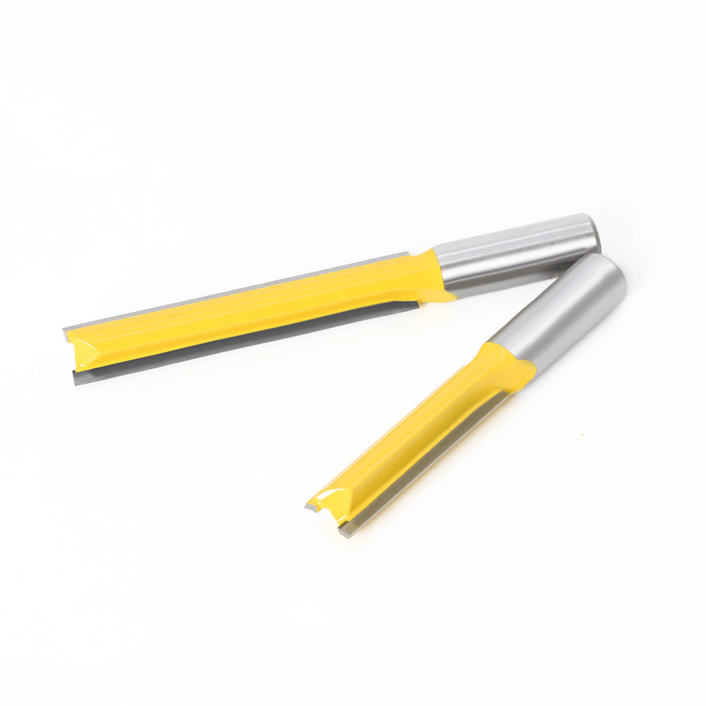 Woodworking milling cutter extended straight knife alloy cutter head woodworking slotting tool engraving machine straight tooth double blade imperial 1/2