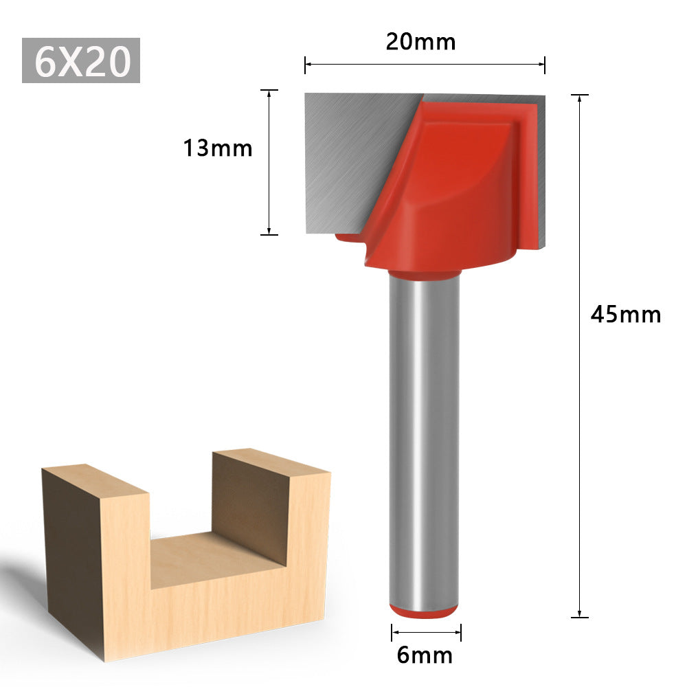 Computer engraving machine cutter woodworking milling cutter 6mm bottom cleaning cutter milling bottom edge table milling bottom cutter trimming machine head