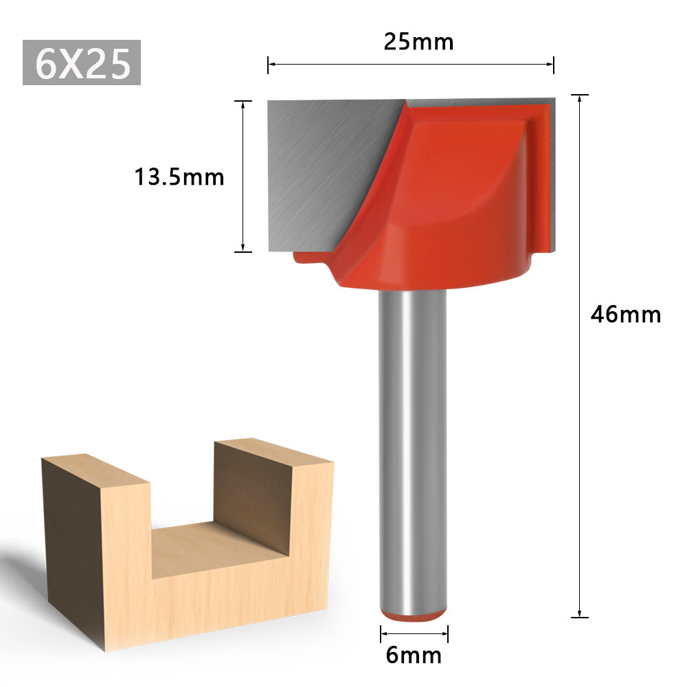 Computer engraving machine cutter woodworking milling cutter 6mm bottom cleaning cutter milling bottom edge table milling bottom cutter trimming machine head