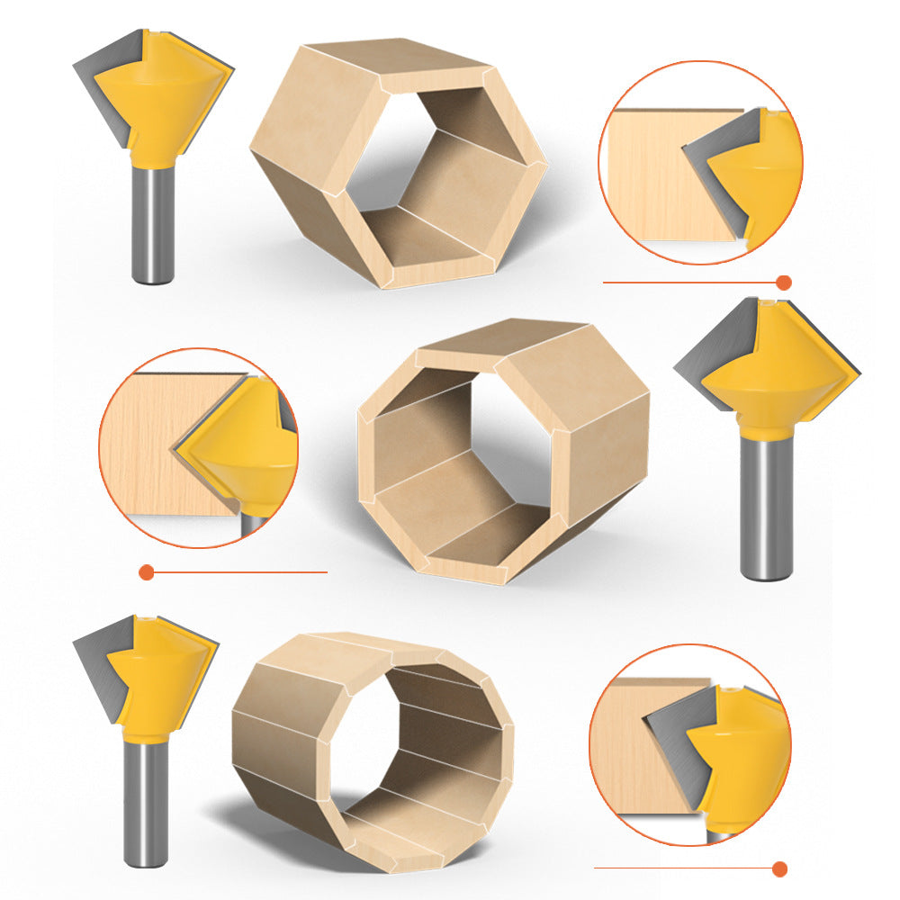 1/2 handle 3-piece set multilateral knife bird's beak interface knife 6 sides 8 sides 12 sides multi-purpose knife tenon knife woodworking router