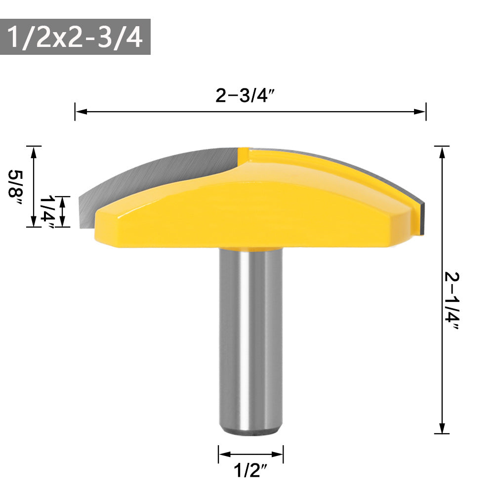 High-grade 1/2 handle thin round bottom cutter Bowl cutter Engraving machine Woodworking milling cutter Router cutter Woodworking engraving knife Yellow paint