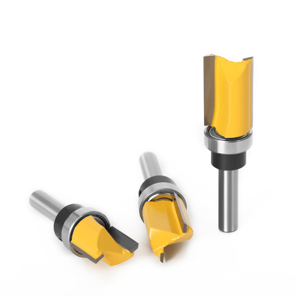 3-Piece set of 8 shank imitation shank with bearing straight knife slotting knife trimming knife straight knife trimming machine milling cutter