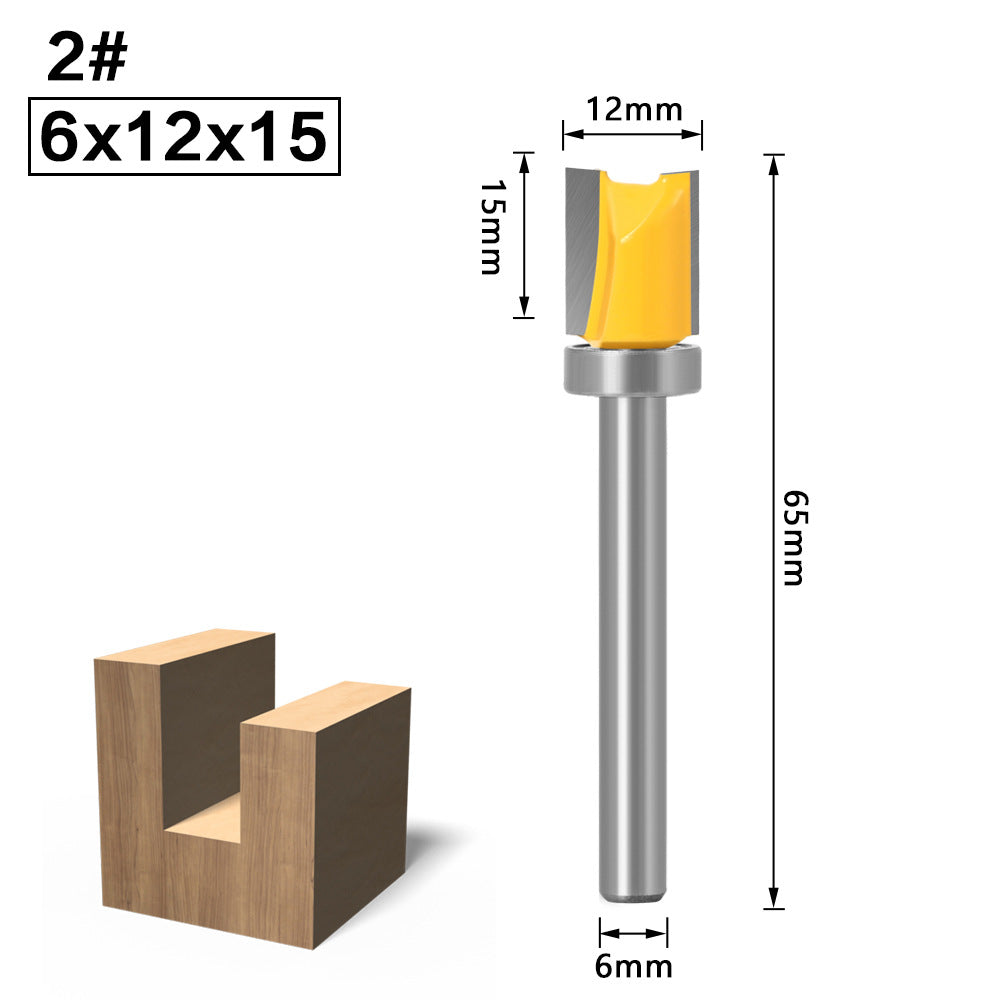 6 handle woodworking trimming knife trimming machine knife head with bearing straight knife imitation trimming knife woodworking milling cutter gong machine slotting