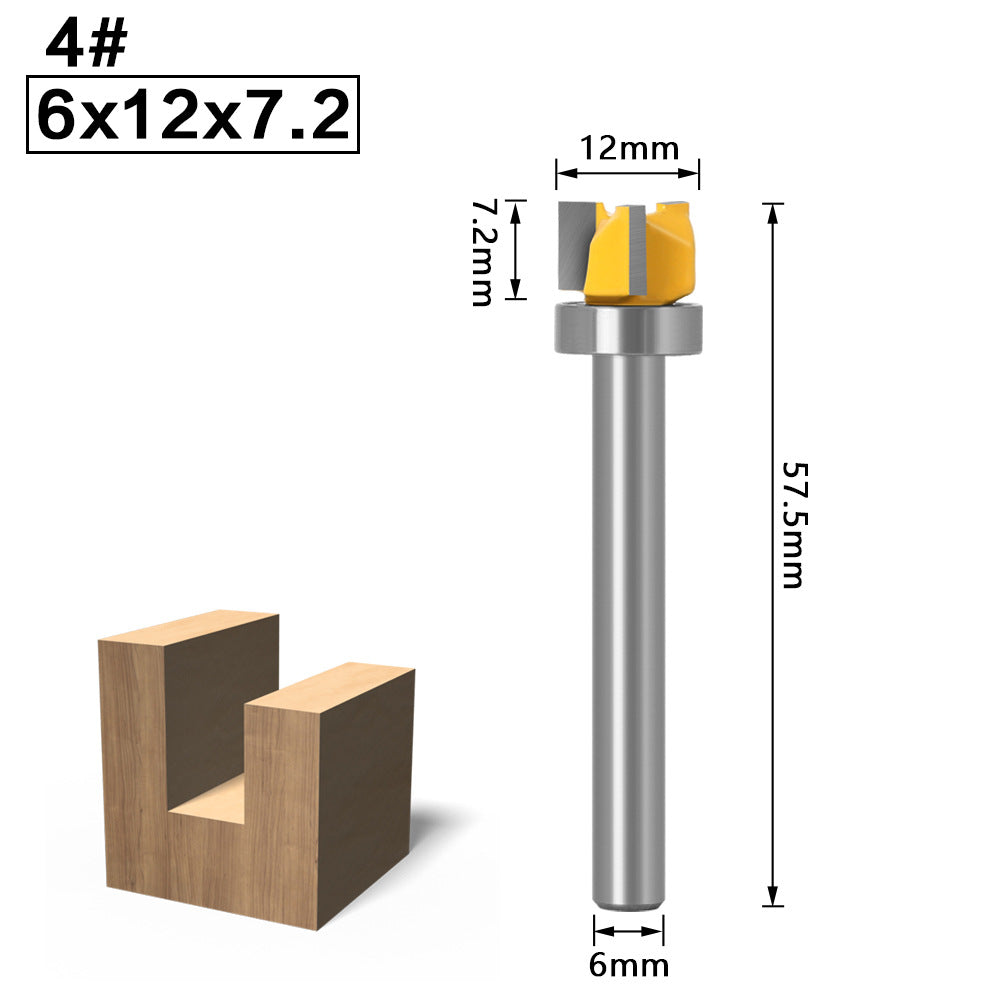 6 handle woodworking trimming knife trimming machine knife head with bearing straight knife imitation trimming knife woodworking milling cutter gong machine slotting