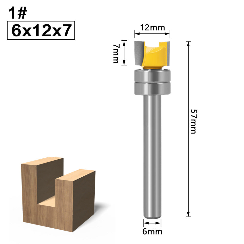 6 handle woodworking trimming knife trimming machine knife head with bearing straight knife imitation trimming knife woodworking milling cutter gong machine slotting