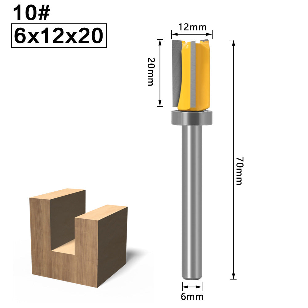 6 handle woodworking trimming knife trimming machine knife head with bearing straight knife imitation trimming knife woodworking milling cutter gong machine slotting