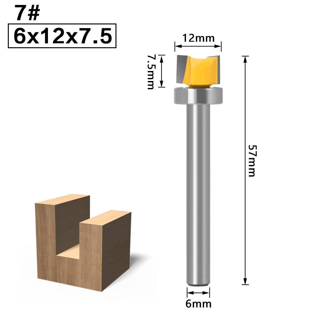 6 handle woodworking trimming knife trimming machine knife head with bearing straight knife imitation trimming knife woodworking milling cutter gong machine slotting