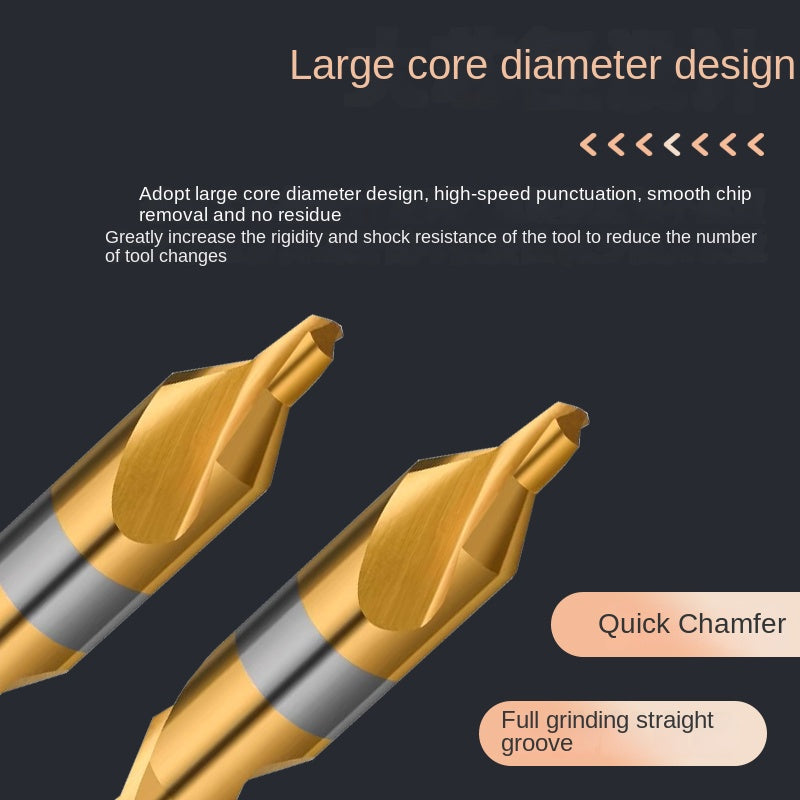 High-Quality Center Drill Bit - 60 Degree Titanium Coated Center Drill Bit, Full Grind HSS Spiral Coated Centering Drill A1-A6