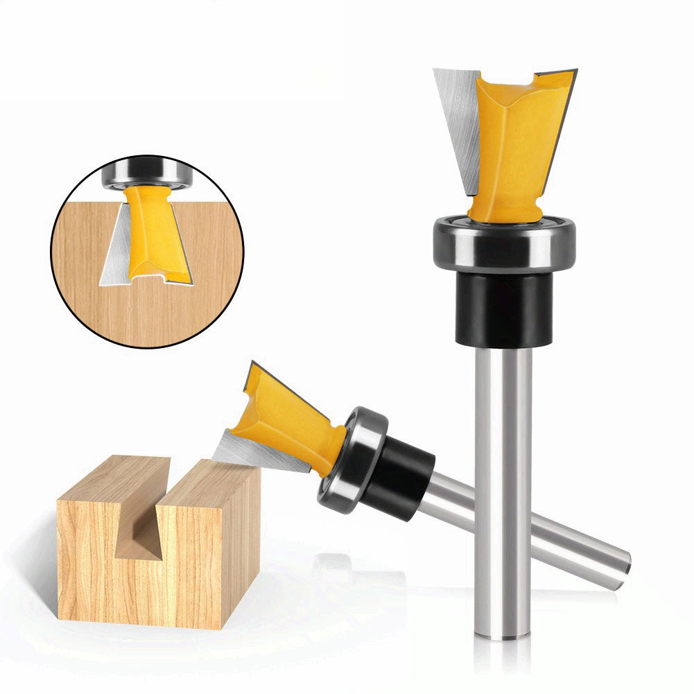 Bearing imitation dovetail knife slotting trimming machine head mouth < unk > knife 1/4 handle tenon knife engraving machine woodworking milling cutter