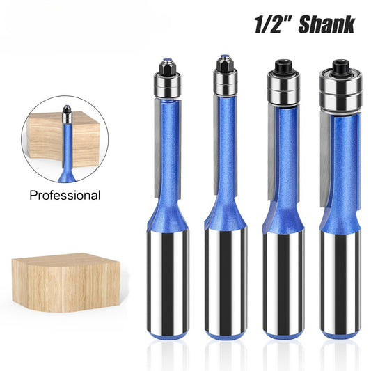 Professional grade head double bearing trimming knife 1/2 handle 12 handle trimming machine knife head woodworking side milling cutter trimming knife