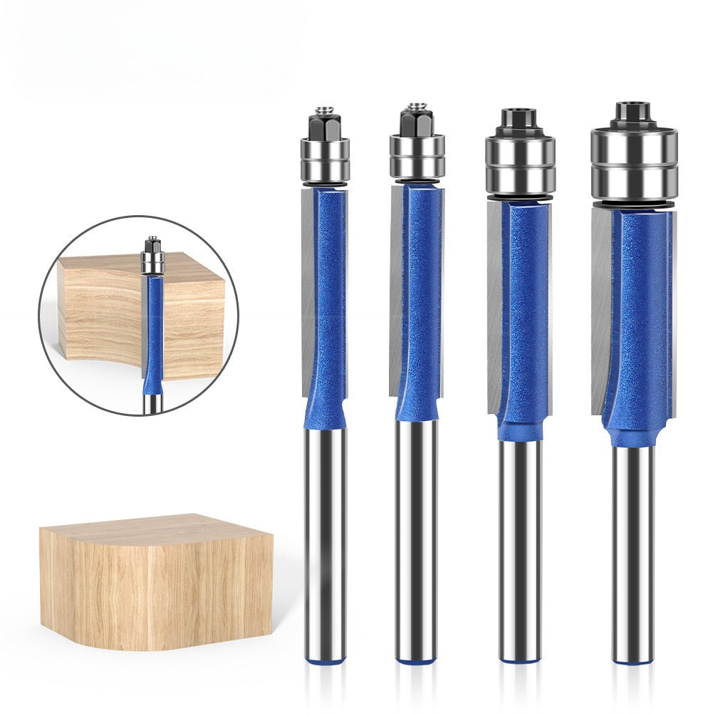 Head Double Bearing Trimming Knife Tungsten Steel Copy Woodworking Milling Knife Slotting Flat Knife Alloy Blade Head Set