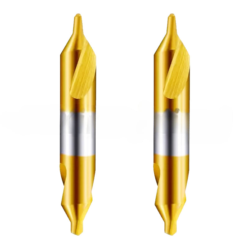 High-Quality Center Drill Bit - 60 Degree Titanium Coated Center Drill Bit, Full Grind HSS Spiral Coated Centering Drill A1-A6
