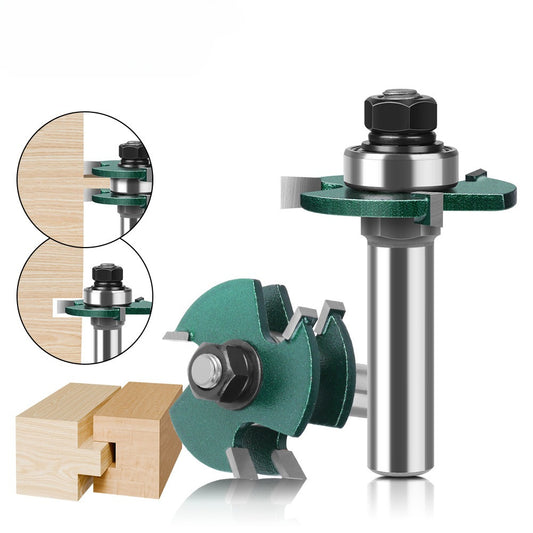 3-Tooth T-tenon cutter Square tooth tenon cutter, floor cutter, puzzle cutter, woodworking milling cutter, engraving cutter