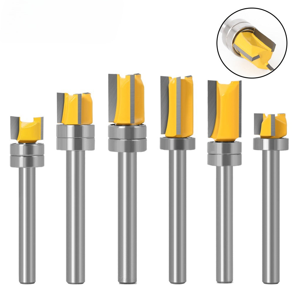 6 handle woodworking trimming knife trimming machine knife head with bearing straight knife imitation trimming knife woodworking milling cutter gong machine slotting