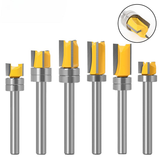 6 handle woodworking trimming knife trimming machine knife head with bearing straight knife imitation trimming knife woodworking milling cutter gong machine slotting