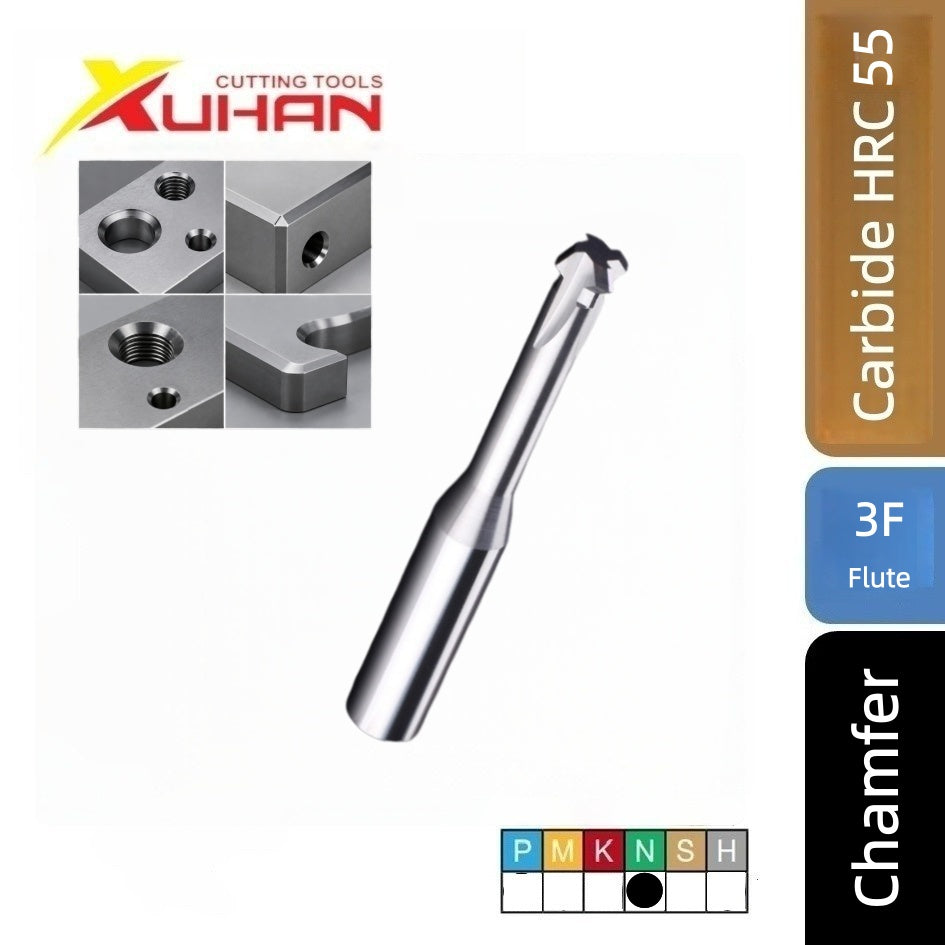 2 Flute 60°/90°/120° Carbide Chamfer End Mill Coated for Deburring and Edge Finishing HRC 55