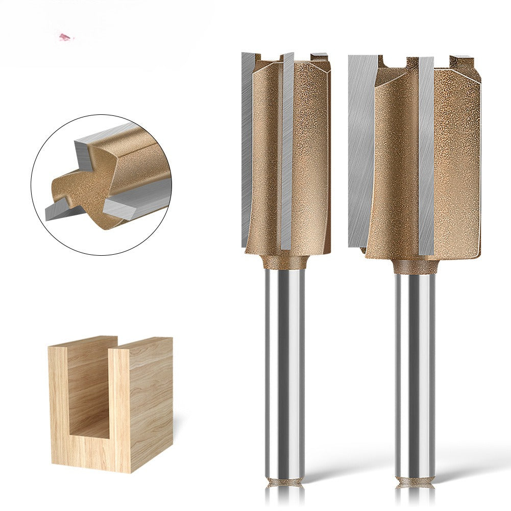 Professional grade three-blade straight knife woodworking special milling cutter head slotting knife woodworking knife trimming grooving knife 1/4 handle 1/2 handle