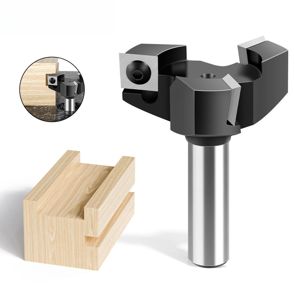 12 shank 1/2 shank three-edge board-breaking knife rack-mounted cutter slotting knife bottom cleaning knife tungsten steel alloy woodworking notch knife